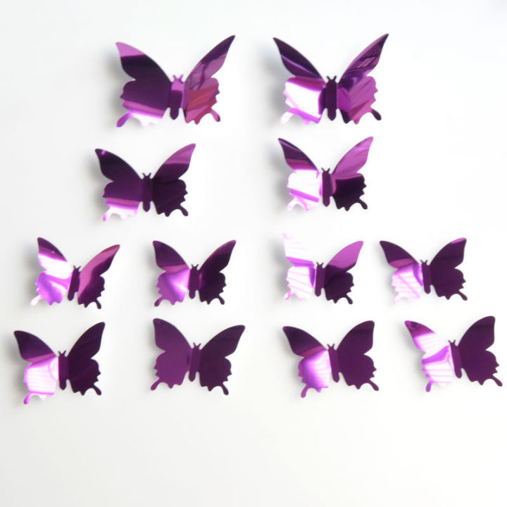 12Pcs/Set%203D%20Butterfly%20Mirror%20Wall%20Sticker%20Decal%20Removable%20DIY%20Art%20Party%20Wedding%20Decoration%20Kids%20Room%20Home%20Decor%20Crystal%20Sticker%20-%20Image%209