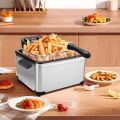 Sokany Electric Deep Fryer with Basket, Small Fryer for Home Use 5 Liter, Lid with Viewing Window, Adjustable Temperature, Stainless Steel. 