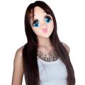 1PC Big Eyes Loli Latex Masks Cosplay Kigurumi Half Face Mask Cartoon Character Lolita Helmet Halloween Party Costume Props. 