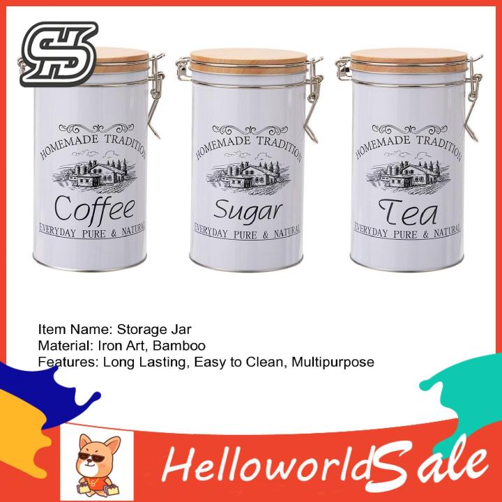 Kitchen%20Storage%20Jars%203pcs%20Large%20Capacity%20Metal%20Canisters%20Set%20with%20Bamboo%20Lid%20for%20Coffee%20Tea%20Sugar%20Airtight%20Sealed%20Jars%20Easy%20to%20Clean%20Multipurpose%20Storage%20Containers%20Kitchen%20Canisters%20-%20Image%203