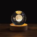 USB Night Light LED Crystal Ball Table Lamp 3D Moon Planet Galaxy Decor for Home Table Lamp Party Toys for Kids Adult Xmas Gifts. 