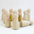 10Pcs Peg Dolls Handmade Unfinished Wood Weddings Cake Doll Unpainted DIY Crafts Home Room Shelf Decor Kids Toys Birthday Gifts. 