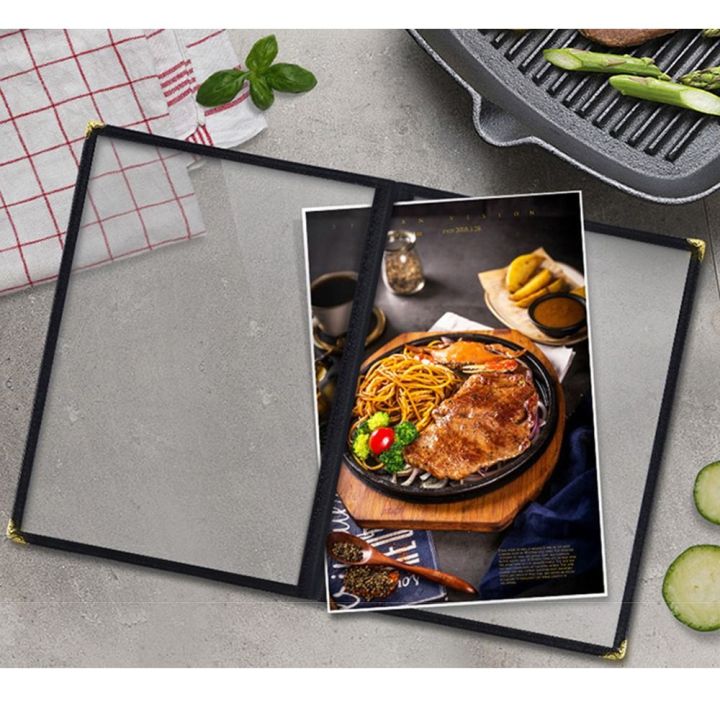 Easy To Clean Foldable PVC Transparent Menu Cover A4 Reusable Menus ...