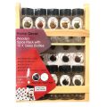 2 Tiered Spice Rack With 110Ml Glass Spice Bottle Wall Mount Wooden Spice Rack WRK100B. 