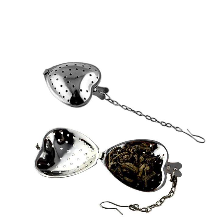 3 PacksTea InfuserHeart Shaped Tea Infuser Strainer Spoon With Chain Stainless Steel Tea Strainers For Loose Tea