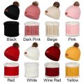 Fashion Toddler Winter Warm Hat Scarf Set Hemming Hat Knitted Neckerchief Beanie Cap. 