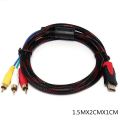 1.5M US HDMI To 3-RCA Video Audio AV Component Converter Adapter Cable For HDTV. 