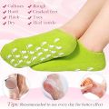 Socks Heel Gel Sock - Callus Rough Foot Care Treatment Soft Silicone Gel Lined Infused Lotion Spa Socks|1 Pairs Cotton Gel Sleeves for Repairing Softening Dry Cracked Feet Skins. 