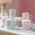 Creative Marble Pattern Ceramic Couple Mug Coffee Event Gift Souvenir Water Cup Customization. 