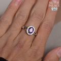 Natural Amethyst Stone Ring / 100% Silver & Natural Stones. 
