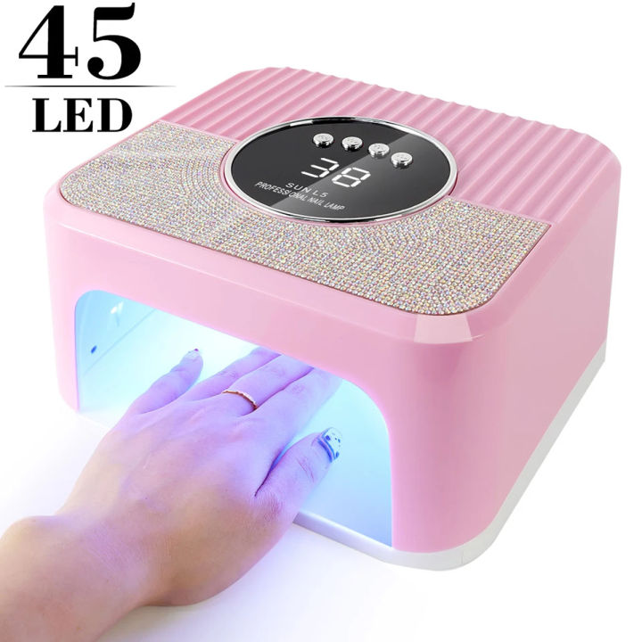 NAIL POLISH DRYER UV LED Lamp for Nails Gel Polish Dryer Machine With 45LED Diamonds Design Nail Home Use Manicure UV Light