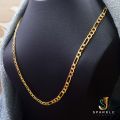 Gold Plated stylish Lara Chain 22k Men & women gold Chain Necklace Figaro Link necklace 24 Inch. 
