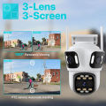 ITECH 12MP WiFi Outdoor Camera 6K Three Lens, Three Screen Motion Detection, Night Vision, Two-Way Audio Baby Surveillance CCTV Camera WT. 
