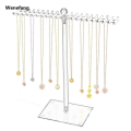 Wenefang Sales promotion Hanging Hooks Jewelry Holder Lightweight Acrylic Necklace Organizer Anti-Slip Base Transparent Jewelry Stand for Jewelry. 