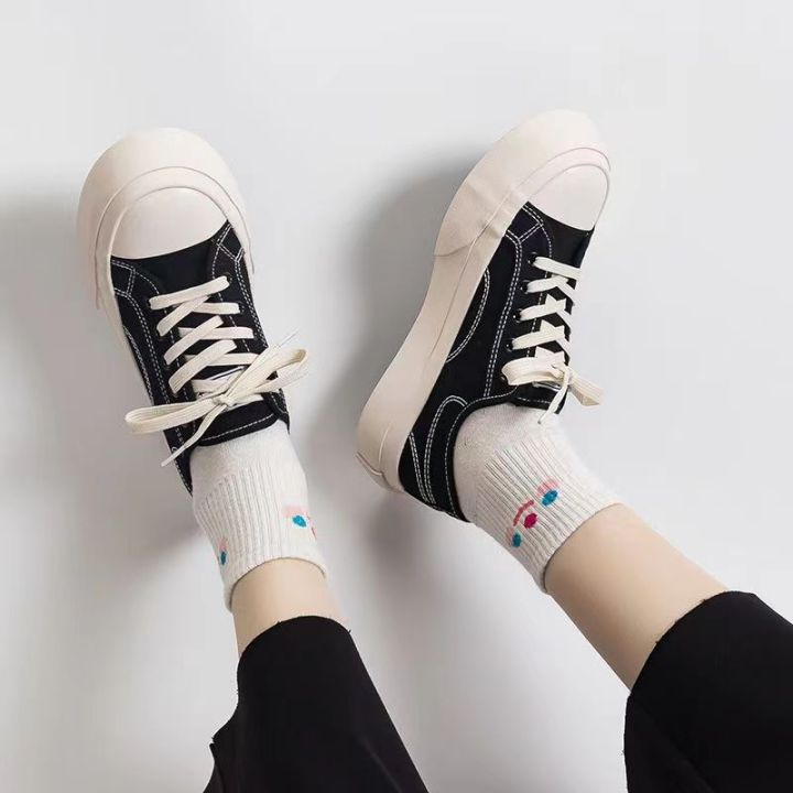 215 Black Casual Korean Style Versatile Fashion Canvas Shoes for