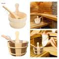 4L Sauna Barrel and Ladle, SPA Accessory, Wooden Hot Tub Barrel, SPA Steaming Bathroom Tool, Sauna Accessories. 