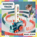 Domino Train Toys Moving Automatically Electric Block Play Kids Children Gift Present Mainan Kereta Api Menyusun Blok. 