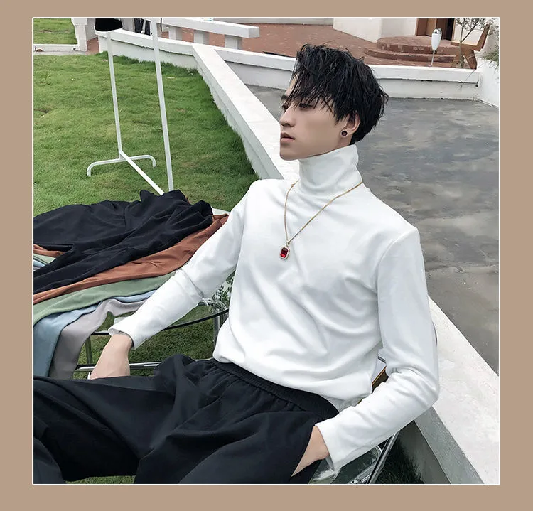 Turtleneck Bottoming Shirt Men's Autumn and Winter Thick Korean
