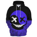 Fashion hip-hop sweater Men's Fall/Winter fashion casual streetwear funny smiley print o-neck oversized unisex Halloween T-shirt. 