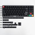 130 Keys Minimalist black Keycap Cherry Profile PBT Keycaps Dye Sublimation Japanese Key Caps For MX Switch Mechanical Keyboard. 