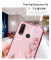 For Vivo Y17 Back Cover with 3D Love Heart Wristband Chain Fashion Bracelet Shiny Plating Phone Case Soft Silicone Bumper Protective Cover. 