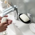 Soap Drain Paste Stylish Free Crystal Creative Rack Suction Wall-Mounted Cup Box Peration Drain Storage Bathroom(05_1 Pc). 