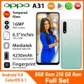 Oppo A31 *සම්පූර්ණ කට්ටලය සමග සීල් පැක් ඇසුරුම full set seal pack முழு செட் சீல் பேக் (8GB RAM + 256GB ROM | 12MP Triple Camera) Free Tempered Glass & Cover. 