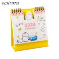 Activity Desk Calendar 2024 Mini Cartoon Desk Calendar Daily Monthly Planner for Home Office Decor Coil Design Perfect for Southeast Asian Buyers Desk Calendar 2024. 