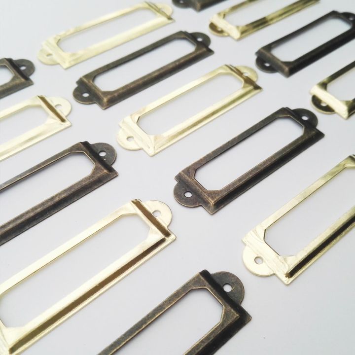 12Pcs%20Antique%20Brass%20Golden%20Metal%20Label%20Pull%20Frame%20Handle%20File%20Name%20Card%20Holder%20For%20Furniture%20Cabinet%20Drawer%20Box%20Case%20Bin%2017*60mm%20-%20Image%203
