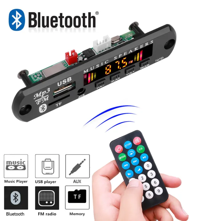 Dc%2012v%20Bluetooth%205.0%20Car%20Kit%20Wireless%20Mp3%20Decoder%20Board%20Audio%20Wma%20Car%20Music%20Player%20Module%20Lossless%20Audio%20Usb%20Aux%20Tf%20Fm%20-%20Image%202