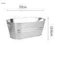 Galvanized Oval Beverage Tub Ice Holder for Parties Tin Ice Bucket Beer Bucket for Cocktails Drinks. 