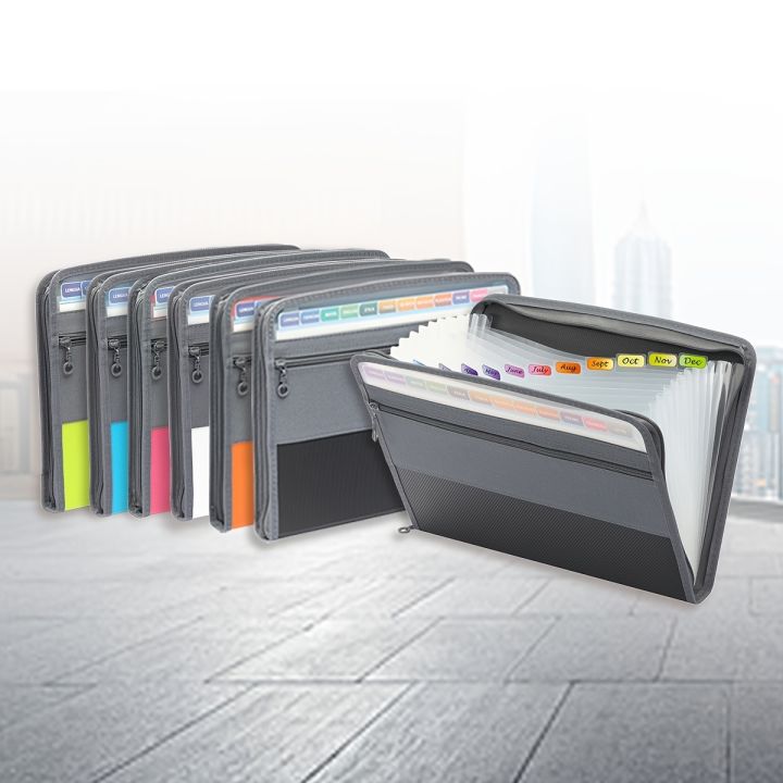 Expanding File Organizer, 13 Pocket Accordion File Folder Document ...