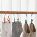 Simple Plastic Clothes Hanger Clip Set / Portable Rope Clothespins / Windproof Clothes Peg Supplies. 