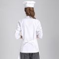 Chef Kitchen Breathable Short Sleeve Chef Uniform White Canteen Kindergarten School Staff Female Summer Long-Sleeve Work Clothes. 