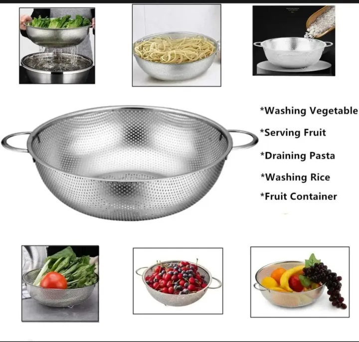 Stainless Steel Colander / Strainer Fruits & Vegetables Washing Bowl Good Quality