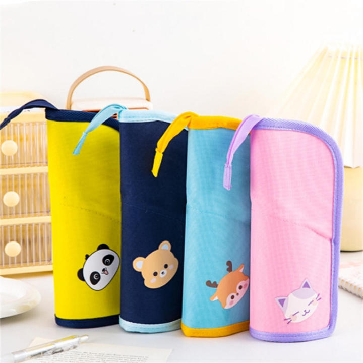 Folding%20Pencil%20Case%20Zippered%20Canvas%20Large%20Capacity%20Canvas%20Case%20Cute%20%20Design%20Makeup%20Bag%20for%20Students%20School%20Supplies%20Makeup%20Storage%20Desk%20Organizer%20Art%20Tools%20Carrier%20-%20Image%203