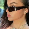 Women's Colorful Sunglasses Men's One-piece Sunglasses Punk Eyewear Trendy Goggles Sport Sunglasses. 