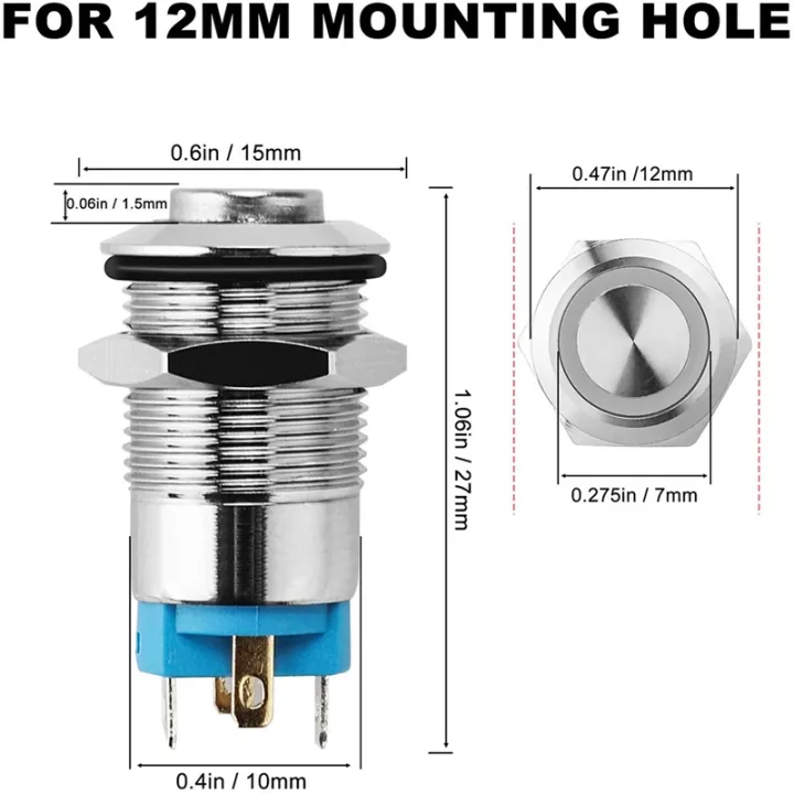 5PCS%2012mm%20Latching%20Push%20Button%20Switch%20High%20Round%20Cap,%20Waterproof%20Metal%20Push%20Button%20Switch%20with%2012V/24V%20Blue%20Light%20-%20Image%207