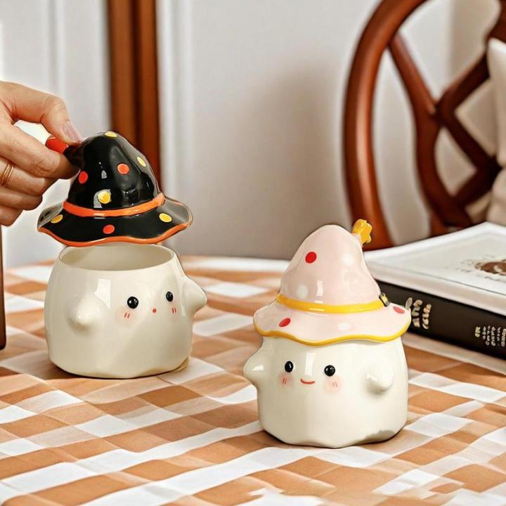 350ML Funny Ghost Ceramic Mugs Easter Halloween Ghost Elf 3D Creative Cute Couple Mug Gift Afternoon Tea Breakfast Milk Cup