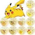 pokemon cards golden New Pokémon Commemorative Medal Pikachu Commemorative Coin Metal Handicraft Gold Commemorative Coin Gift Box Pokemon Toys giftParty Games Crafts. 