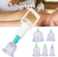 6pcs Cupping Cup,Professional Cupping Therapy Set Plastic Vacuum Suction Cup with Hand Pump for Back Neck Pain. 