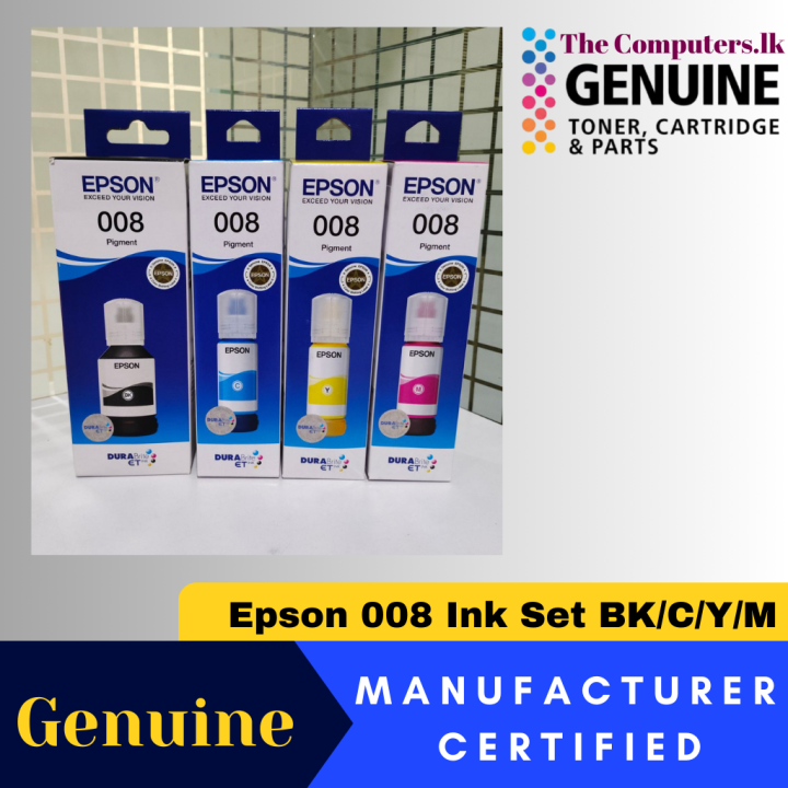Epson 008 Original Ink BK/M/C/Y Full Set | Daraz.lk