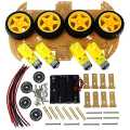 Robot Kit 4WD Robot Car Smart Chassis Kit with 4 TT Motor for UNO R3/Mega 2560/Raspberry Pi/Nano, Smart Robot Car Chassis DIY Learning Kit. 