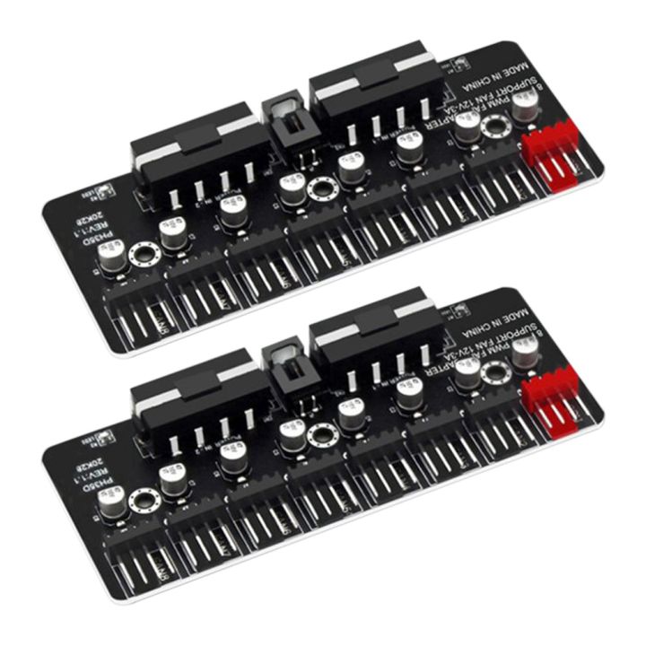 Pwm Expander 2PCS PWM Fan Hub Desktop Computer CPU Fan Expander Supports 3-Pin 4-Pin ...
