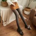 Fleece Tights Stockings for Women Translucent Fleece Tights , Black Translucent, With feet. 