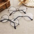 New Fashion Round Glasses for Women Men Vintage Classic Metal Flat Mirror Optical Spectacles Frame Unisex Vision Eyeglasses. 
