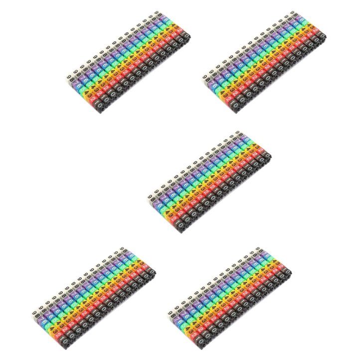 Produktbild von 100x Clip-on Kabelmarkierer – 2,5mm, Bunt, Mit Zahlen, Für Leitungen 3-4mm