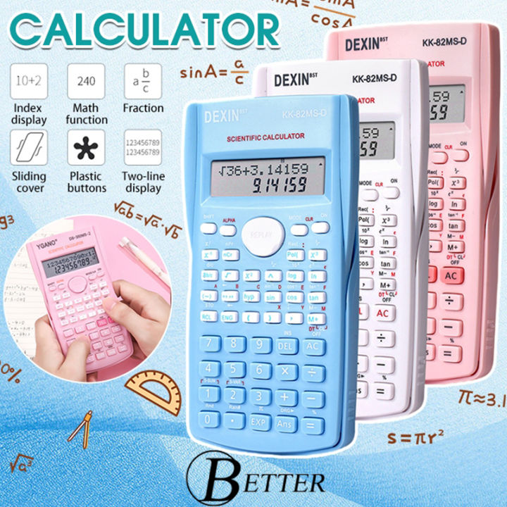 MengshanKawaii Scientific Calculator Multifunctional High School Students Universal Button/Sun Battery School Office Supply Stationery