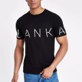 Double Side Lanka Map Graphic Oversized T-Shirt for men - Black. 