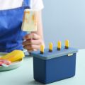Houseeker 4 Grids Ice Cream Mold Food Grade Plastic Popsicle Moulds Summer Home Diy Fruit Ice Cream Maker Tray Mould. 